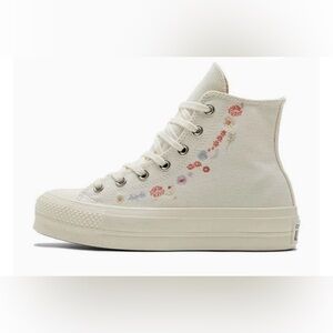 Limited Edition Platform Embroidered Floral Converse